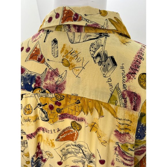 Tori Richard Men Hawaiian Lounge Shirt Crinkle Texture Cocktail Rayon Large L - Picture 4 of 9